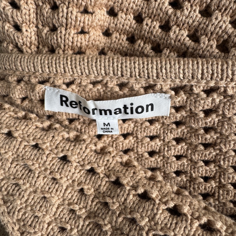 Like New! Reformation Martel Open Knit Mini Dress Size M - Picture 8 of 9